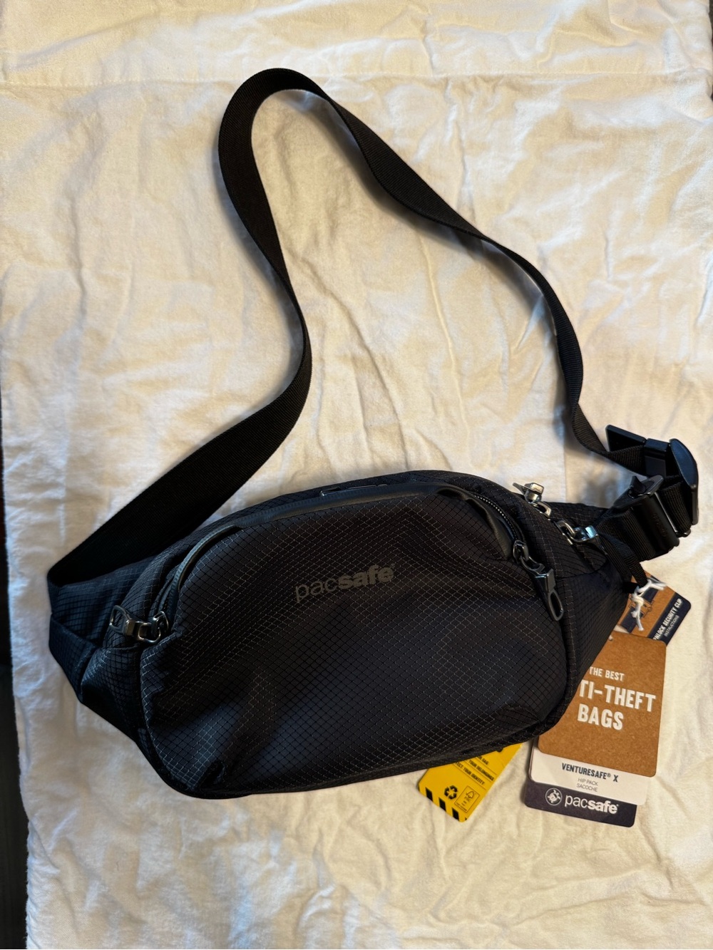 Pacsafe Black Anti-Theft Sling Bag